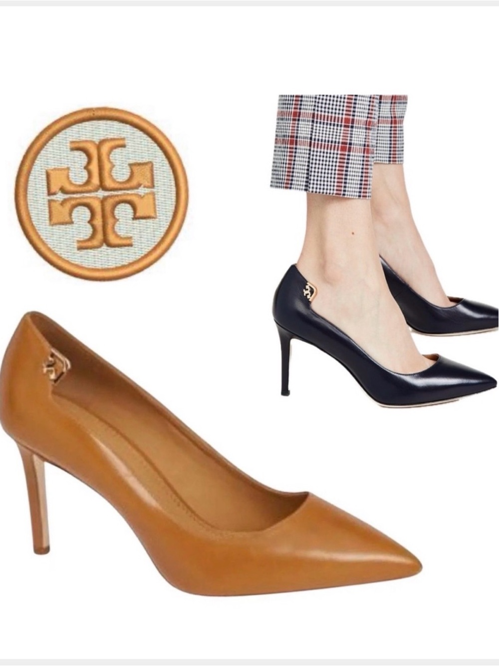 Tory Burch Elizabeth Brown Leather Heels